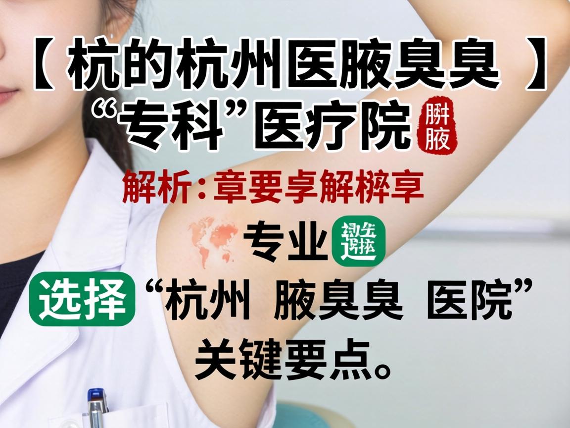 杭州腋臭专科医院解析，专业选择杭州腋臭医院的关键要点