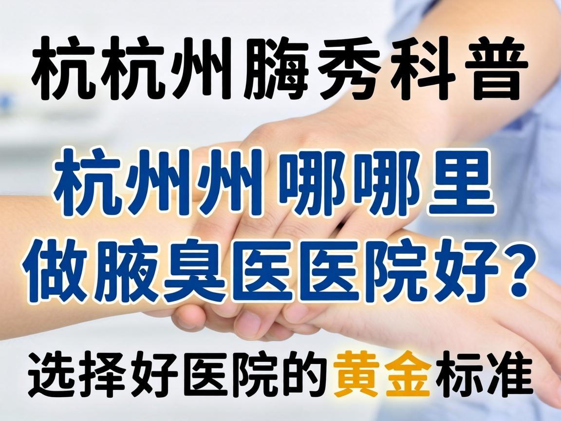 杭州腋秀科普，杭州哪里做腋臭医院好？选择好医院的黄金标准