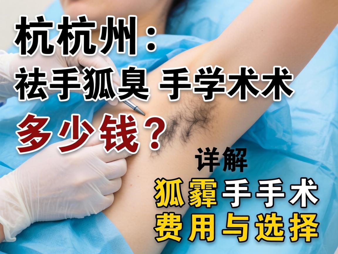 杭州祛狐臭手术多少钱？详解狐臭手术费用与选择
