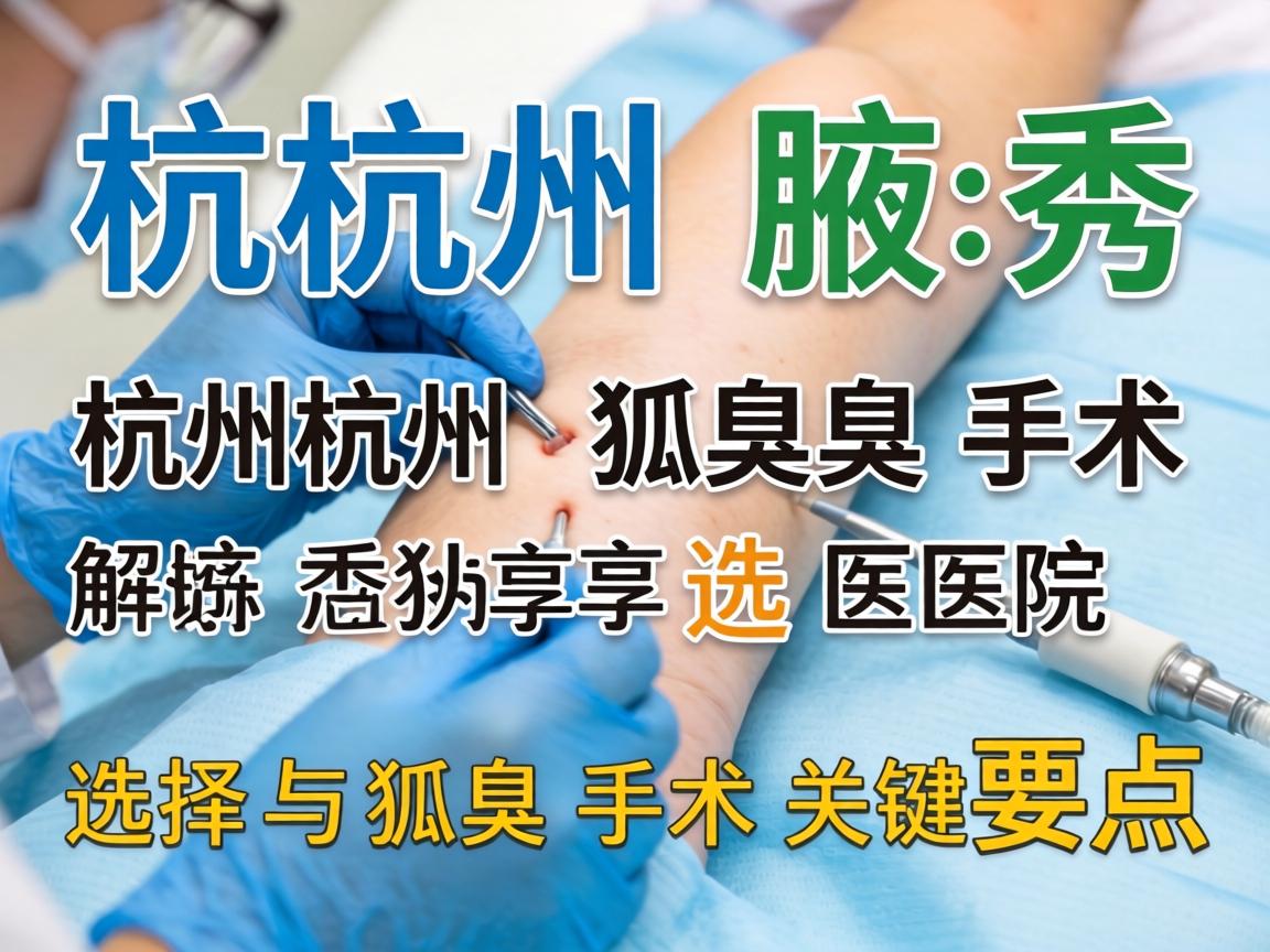 杭州腋秀解析，杭州狐臭手术医院选择与狐臭手术关键要点