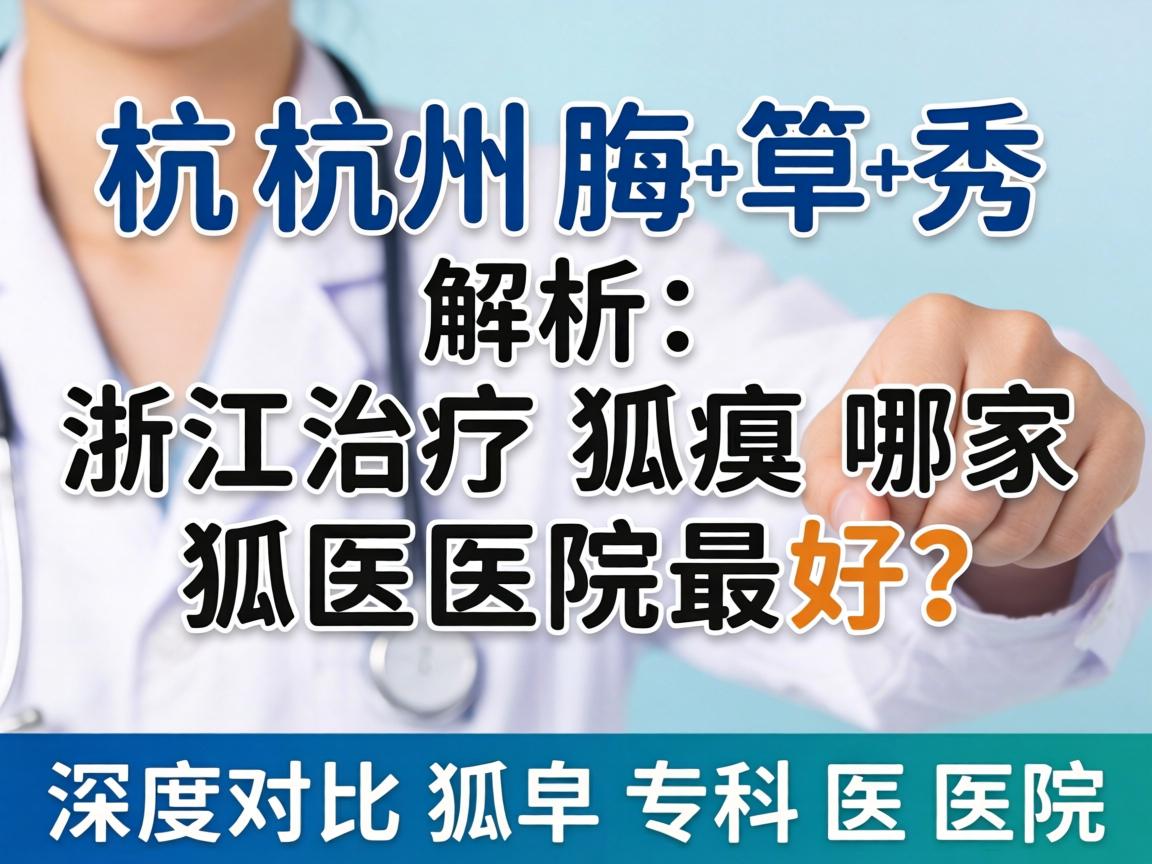 杭州腋秀解析，浙江治疗狐臭哪家医院最好？深度对比狐臭专科医院