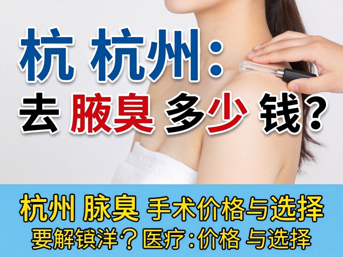 杭州去腋臭多少钱？详解杭州腋臭手术价格与选择