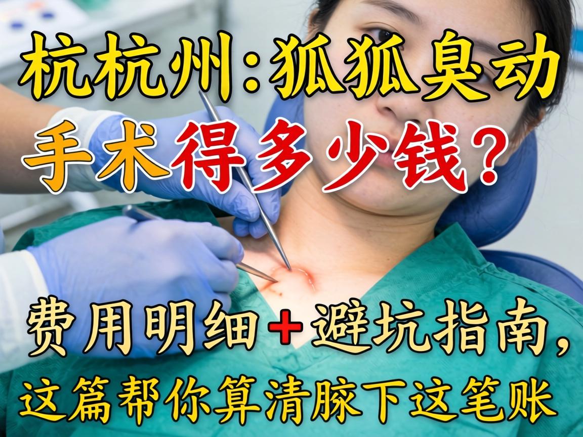 杭州狐臭动手术得多少钱？费用明细+避坑指南，这篇帮你算清腋下这笔账