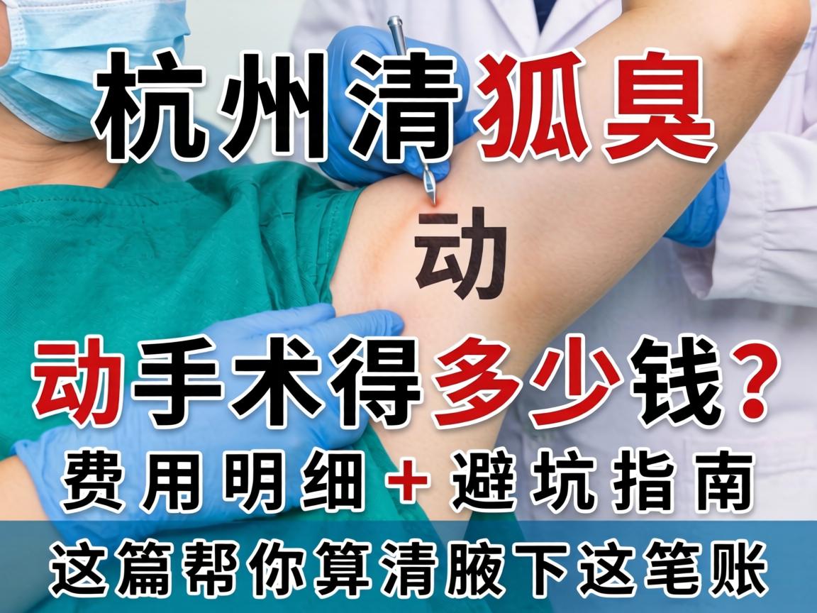 杭州狐臭动手术得多少钱？费用明细+避坑指南，这篇帮你算清腋下这笔账